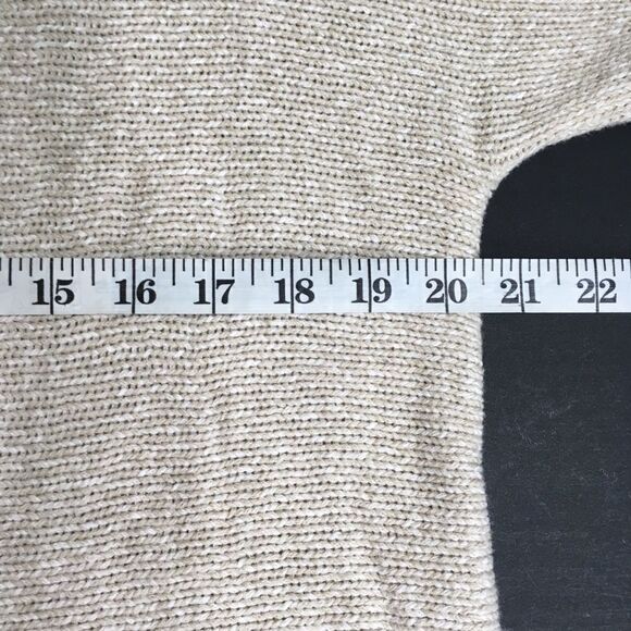 EILEEN FISHER KNIT OPEN FRONT 3/4‎ SLEEVE CARDIGAN 100% COTTON TAN XL MINIMALIST - Picture 4 of 8